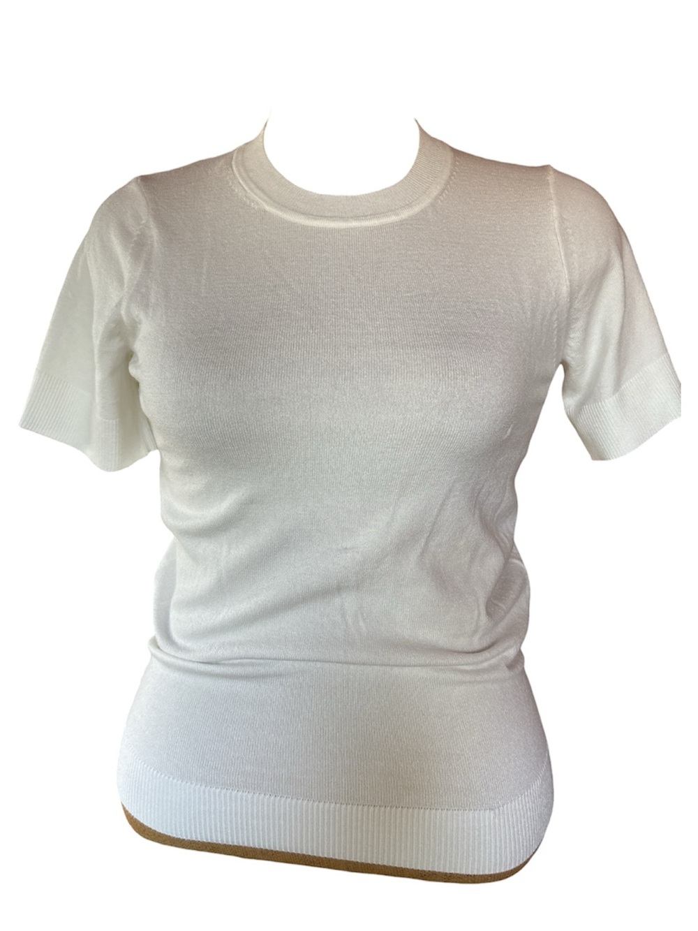 Women's Classic White Short-Sleeve Knit Tee